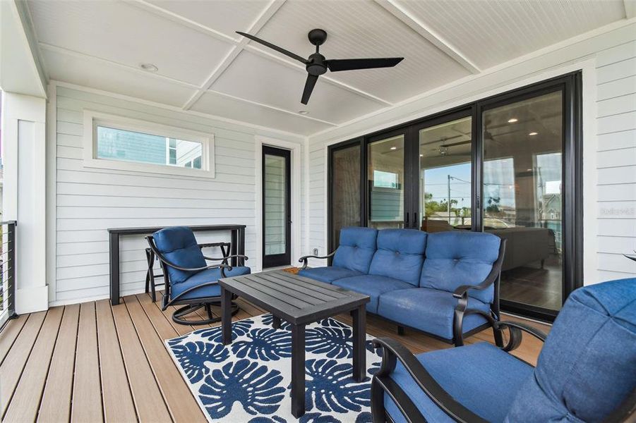 Tons of outdoor living with the spacious lanai off of the family room/guest bedroom.