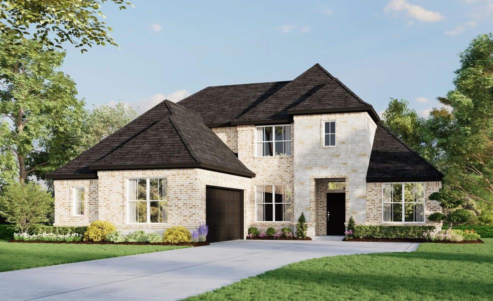 Elevation B with Stone | Concept 2972 at Massey Meadows in Midlothian, TX by Landsea Homes