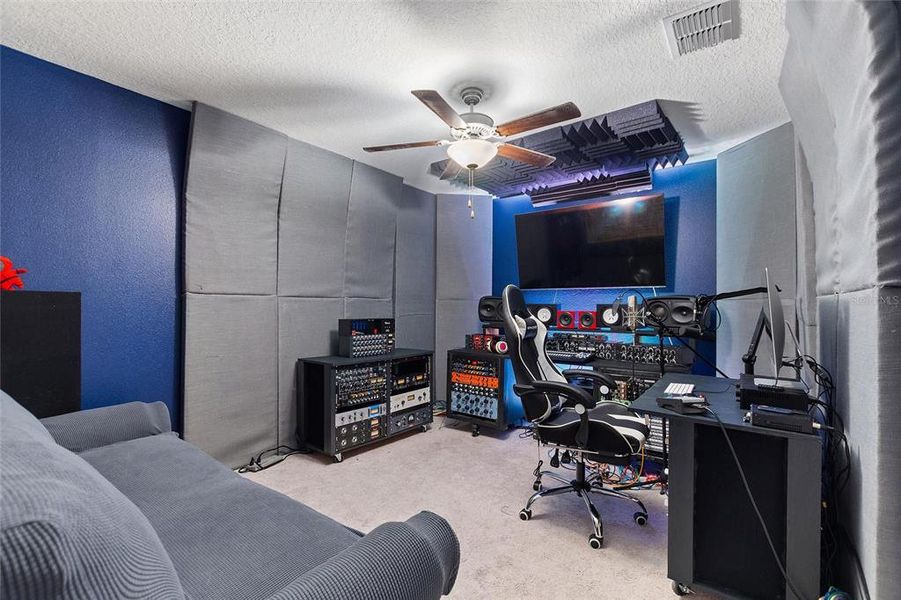 Upstairs bedroom 3, used as a recording room