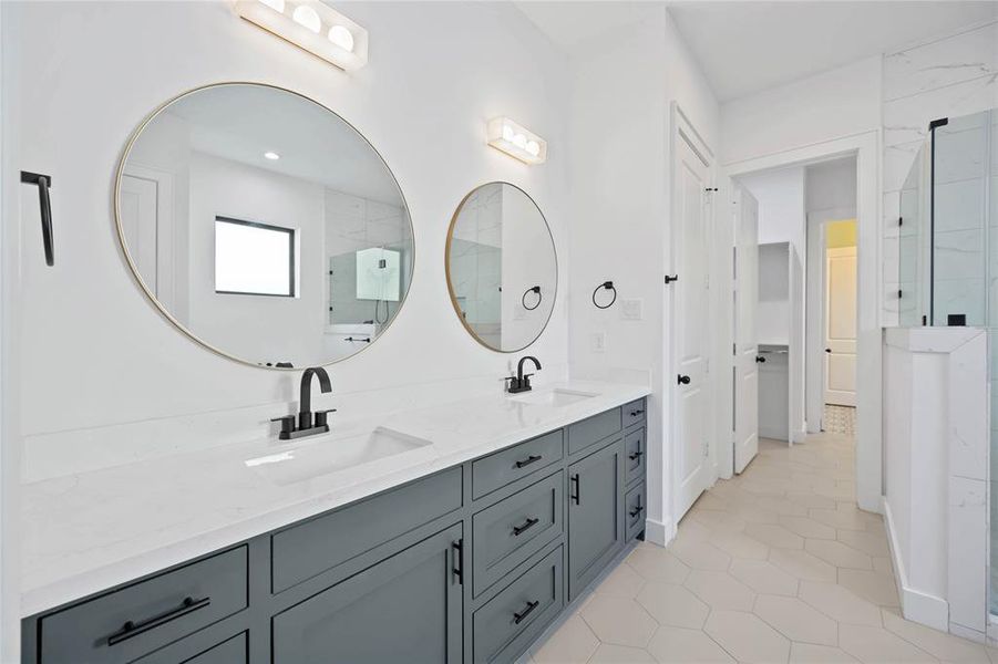 Double sinks in the primary bathroom.