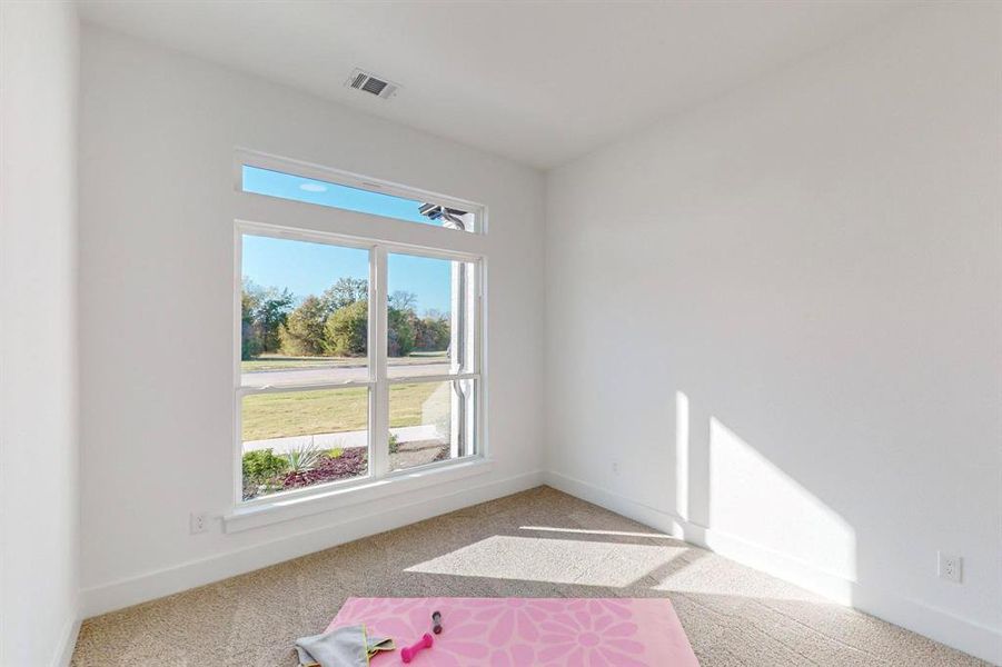 Carpeted empty room with plenty of natural light