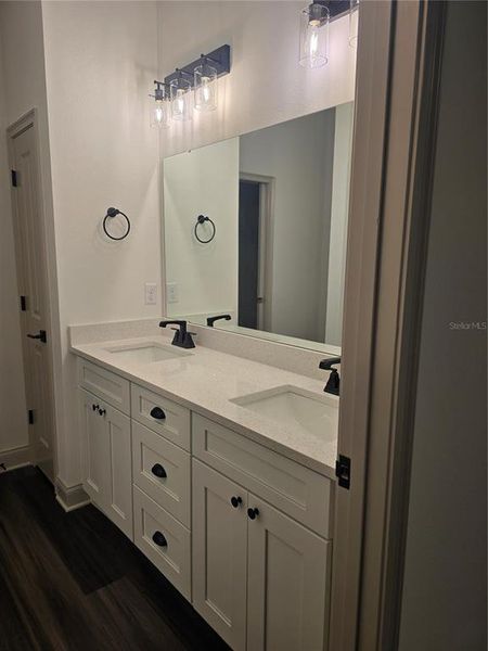 Primary bathroom double vanity