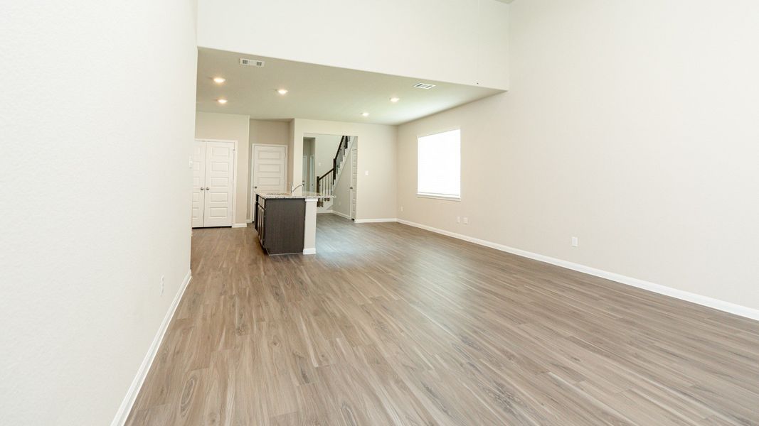 Family Room to Kitchen and Dining Area