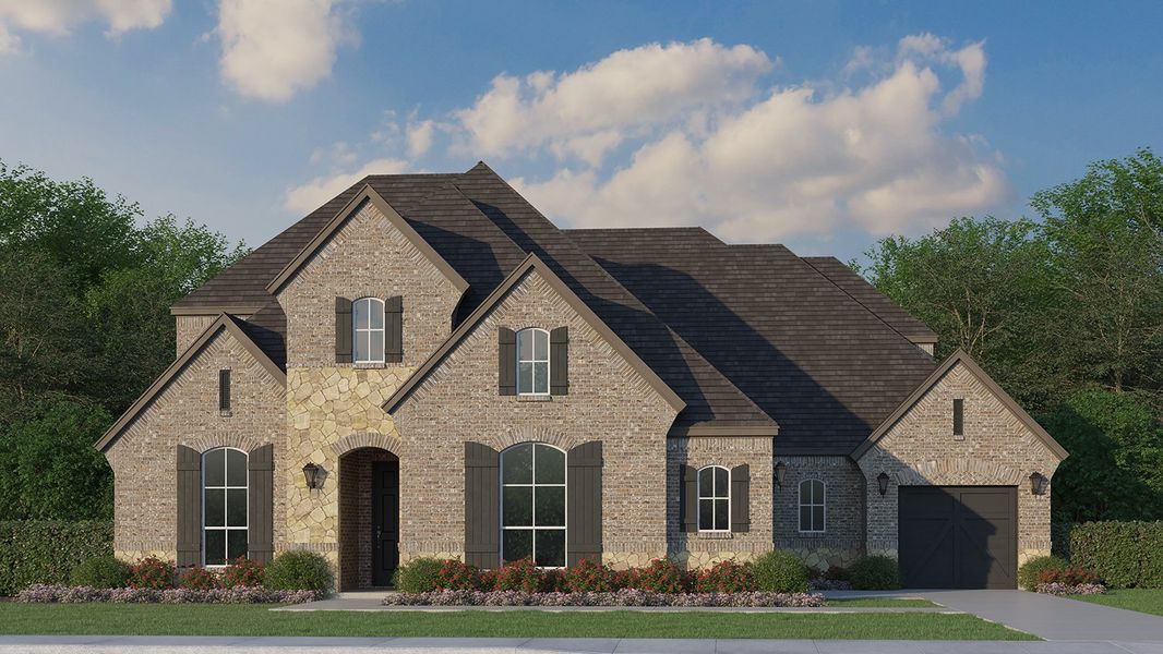 Plan 859 Elevation A w/ Stone