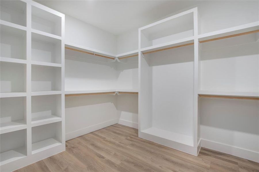 Spacious closet featuring wood-type flooring