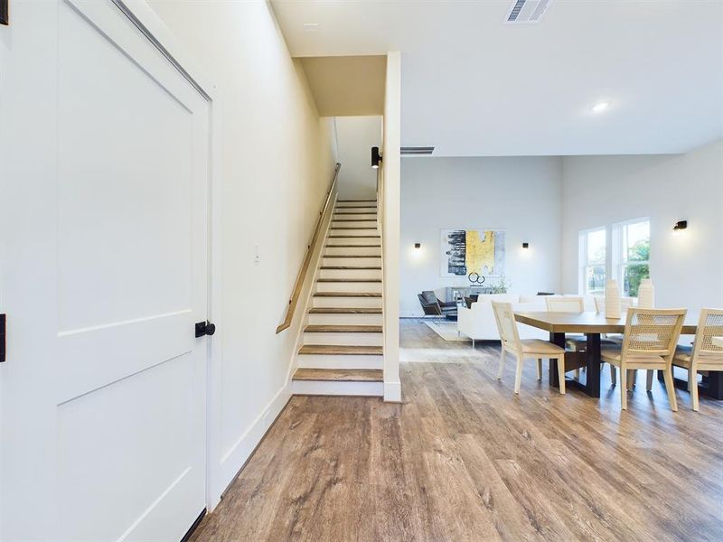 While not prominently showcased in the photos, discover thoughtful details seamlessly integrated throughout the home, such as electrical outlets cleverly tucked into the baseboards, combining form & function into your living experience! *All interior photos are from the model home: 2915 Paul Quinn.*