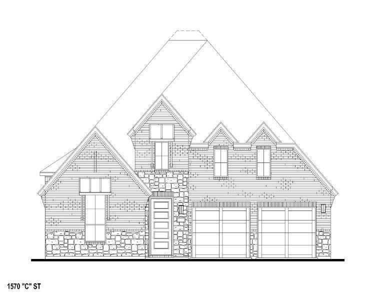 Plan 1570 Elevation C w/ Stone