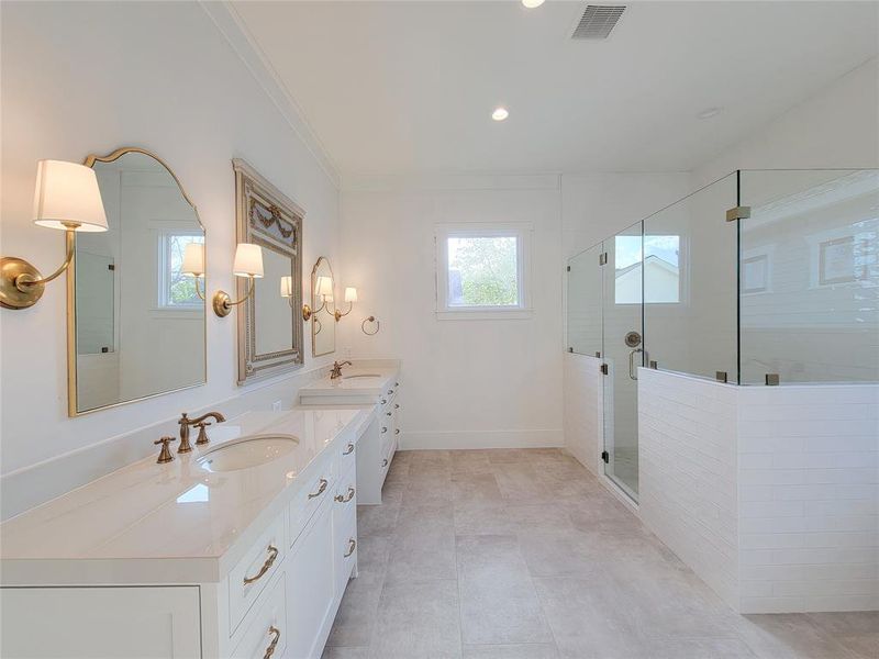 *Primary Bath* Example of recent construction by Ansari Homes in the Heights.