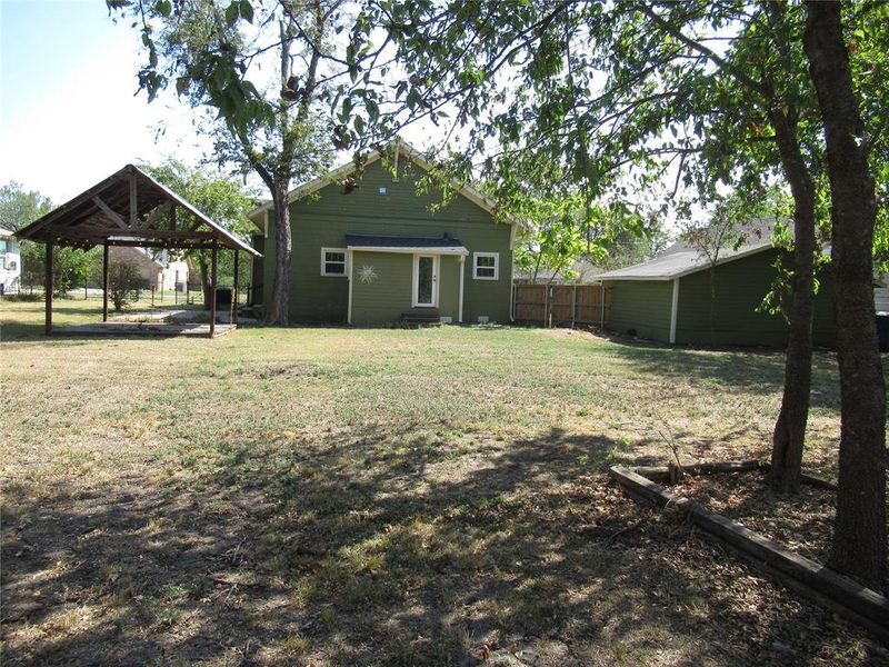 View of yard with a gazebo