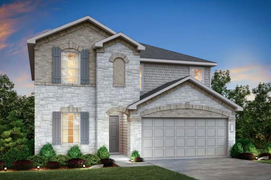 Pulte Homes, Sandalwood elevation R, rendering