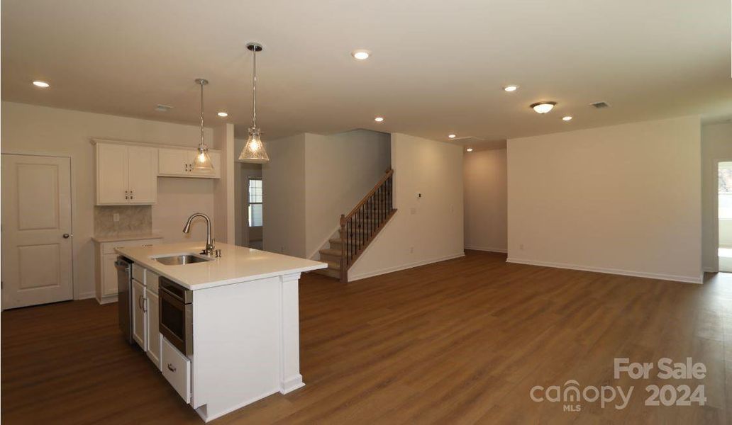 Kitchen and family room