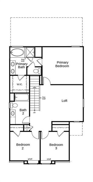 This floor plan features 3 bedrooms, 2 full baths, 1 half bath, and over 1,600 square feet of living space.