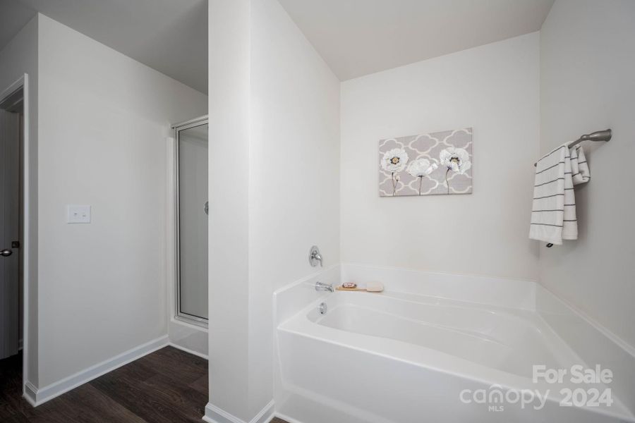 Primary bath with separate shower and tub