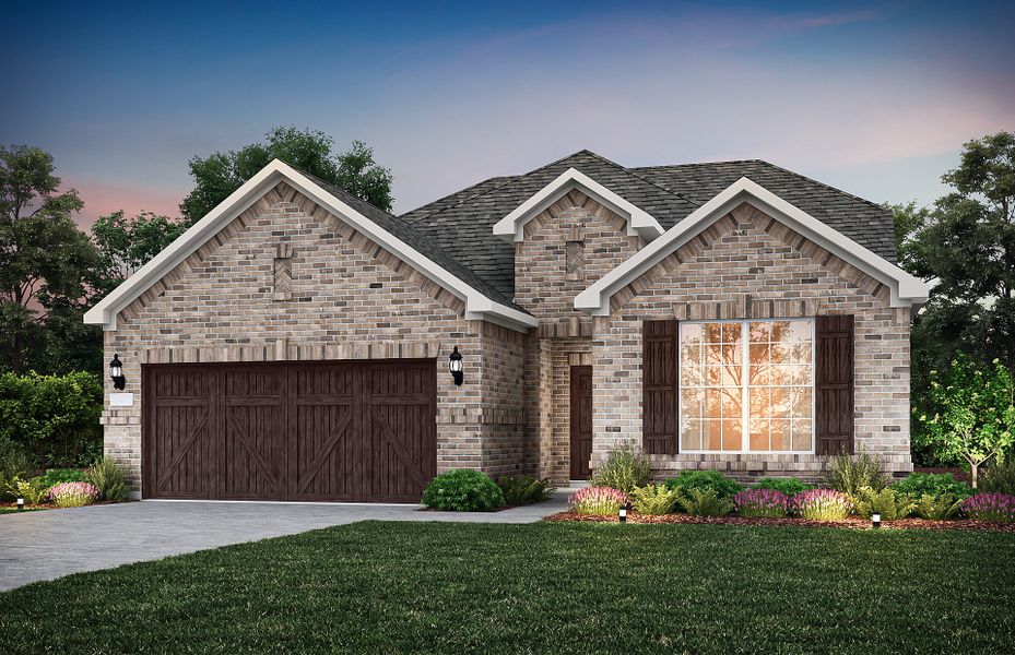 The Mooreville, a two-story new construction home with 2-car garage, shown with Home Exterior A