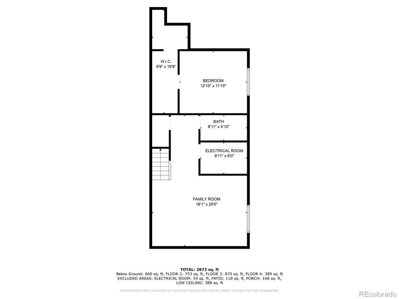 Basement layout and approximate dimensions