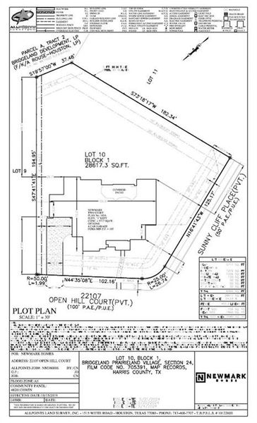 Plot Plan with desirable cul-de-sac location with water view and oversized lot.