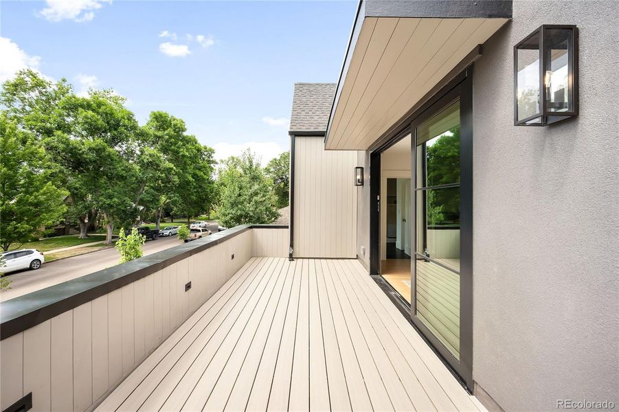 Private west facing balcony, primary suite