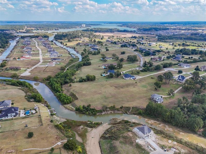 Canal drops into Lake Conroe