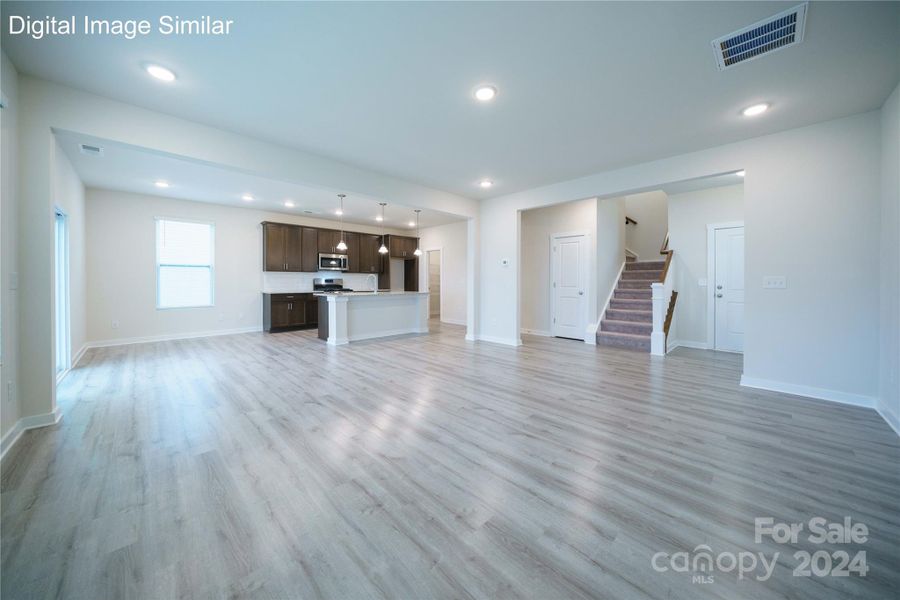 Digital Image Similar: Family Room looking into Kitchen