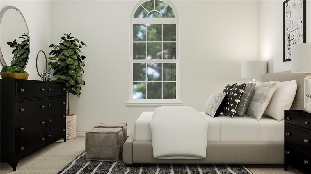 View of carpeted bedroom