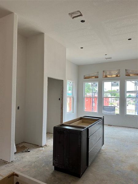 Large kitchen and dining room