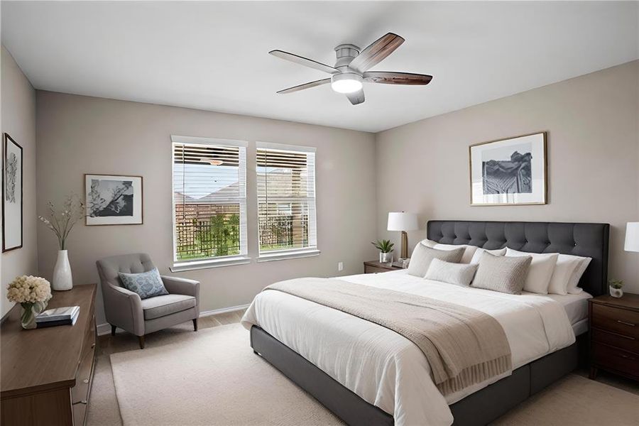 Bedroom with ceiling fan