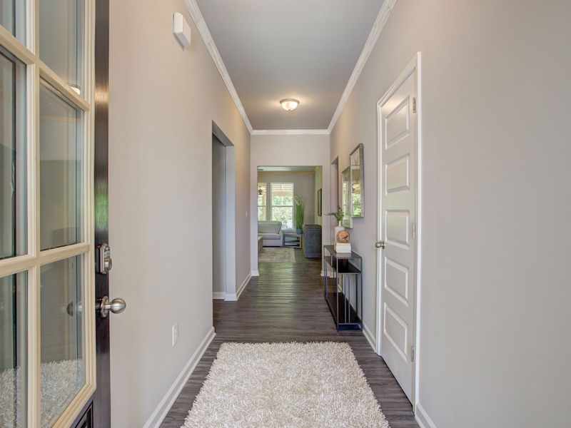 Graceful entryway foyer welcomes you with elegance and style
