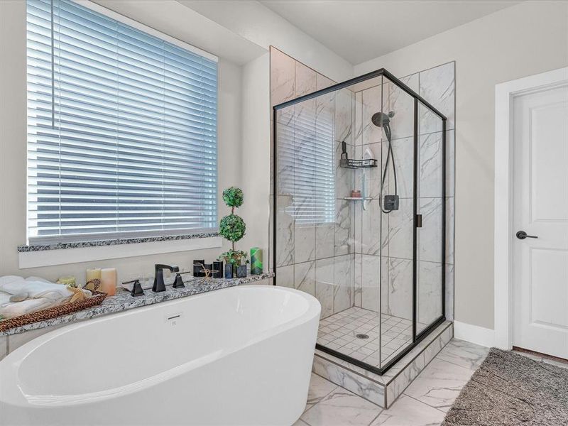 Bathroom with separate shower and tub