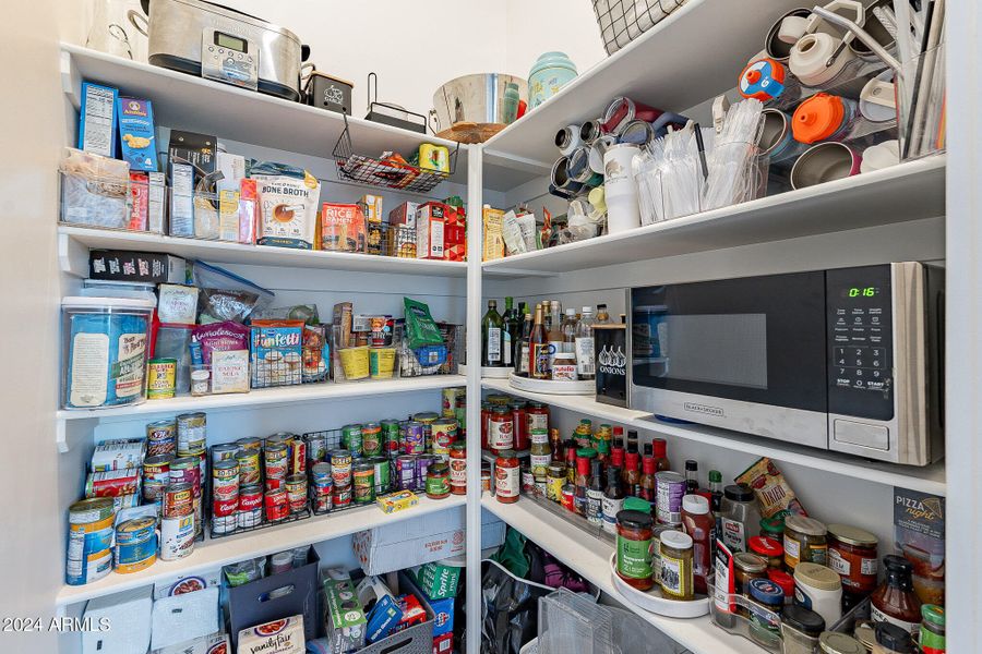 One of two walk-in pantries