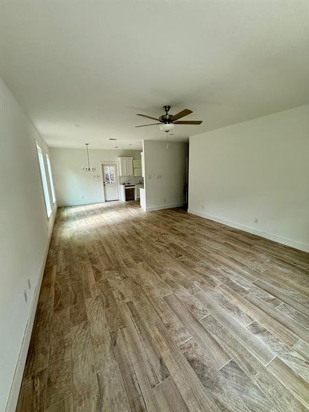 Actual view looking towards kitchen.