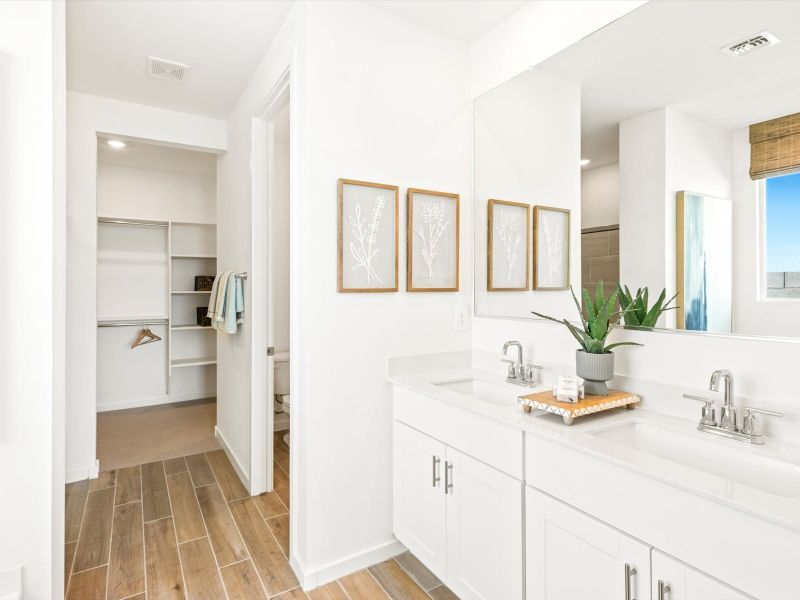 Primary Bath in Arlo Floorplan at Abel Ranch