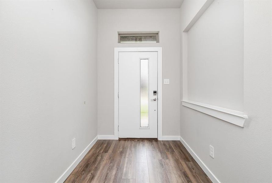Foyer featuring dark hardwood / wood-style flooring