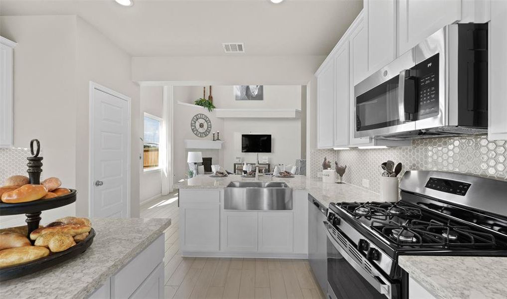 Kitchen overlooks great room