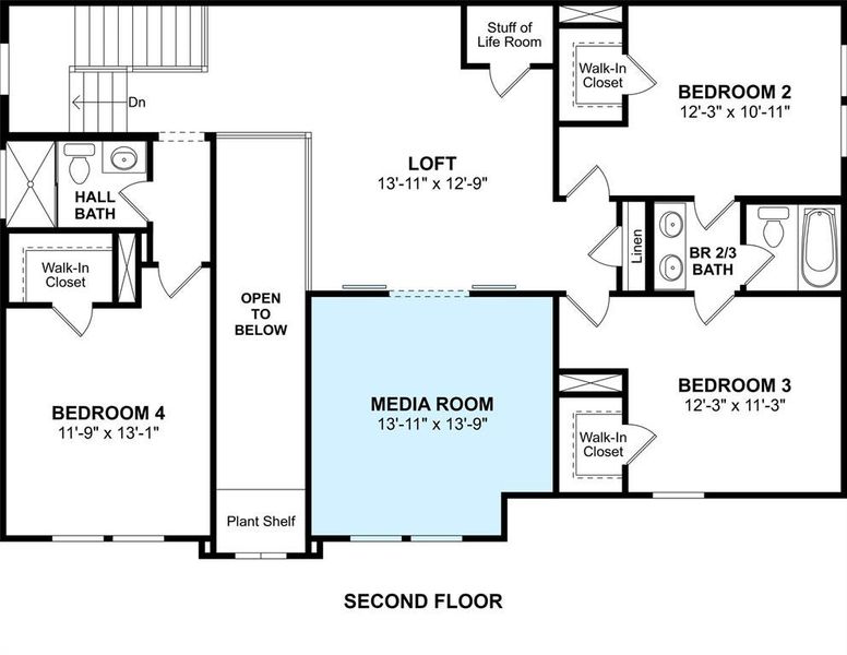 The Stirling floor plan by K. Hovnanian Homes. 2nd Floor Shown. *Prices, plans, dimensions, features, specifications, materials, and availability of homes or communities are subject to change without notice or obligation.