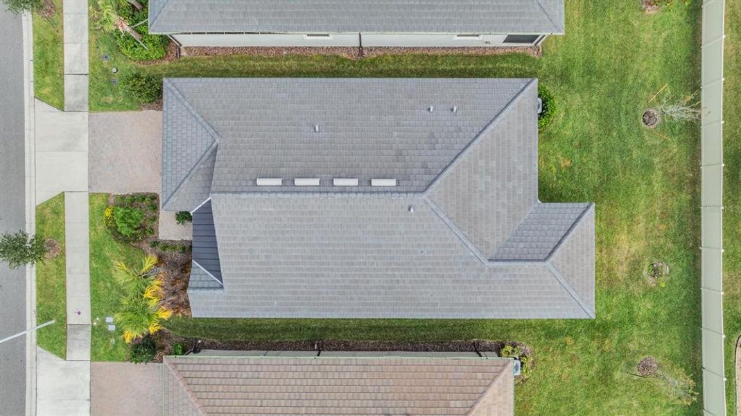 pavered driveway & tile roof