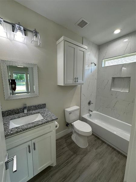 Smaller Master with attached bathroom and walk in closet
