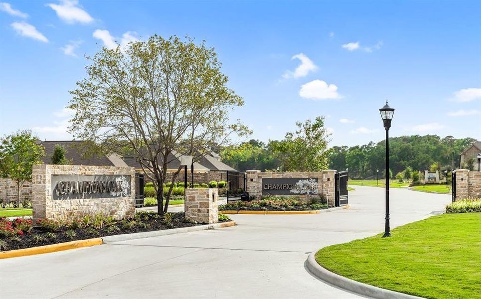 Welcome to Champions Oak, a prestigious gated community that seamlessly blends luxury, security, and natural beauty. Nestled in a serene enclave, this exclusive neighborhood offers an unparalleled living experience.