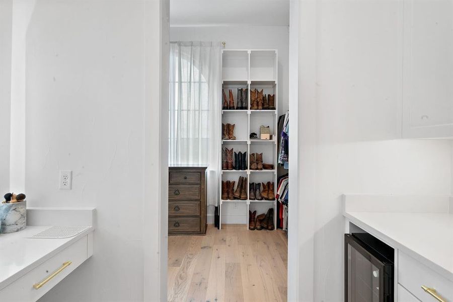 Pantry with beverage cooler