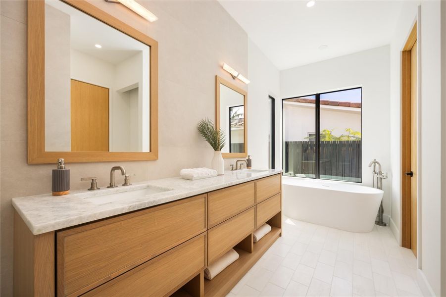 Cabana bath with imported Italian Terrazzo