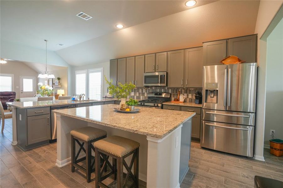 Cozy kitchen with island