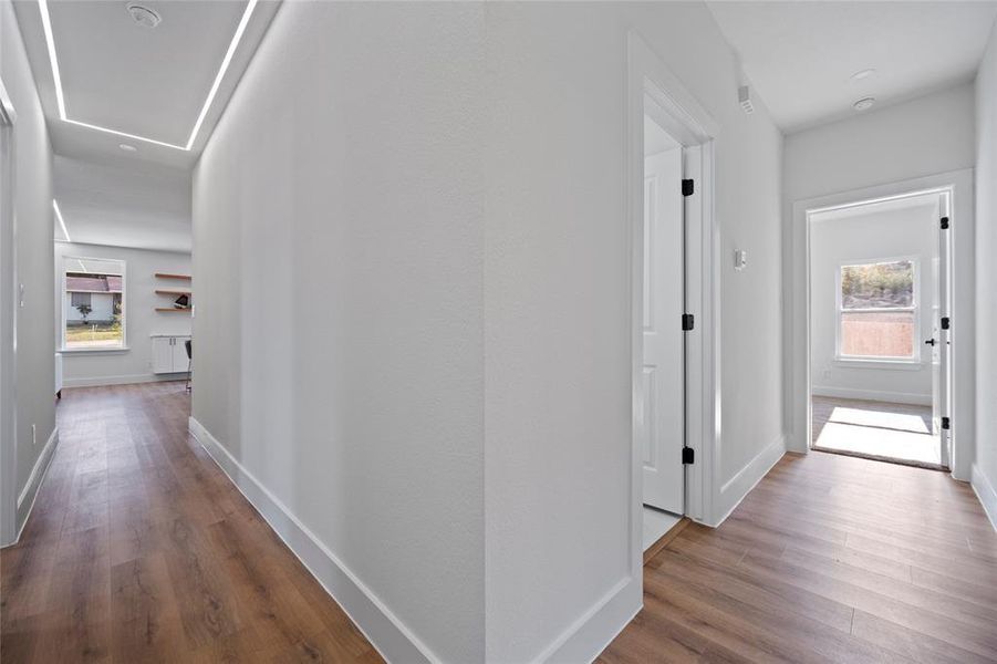 Hall featuring hardwood / wood-style floors