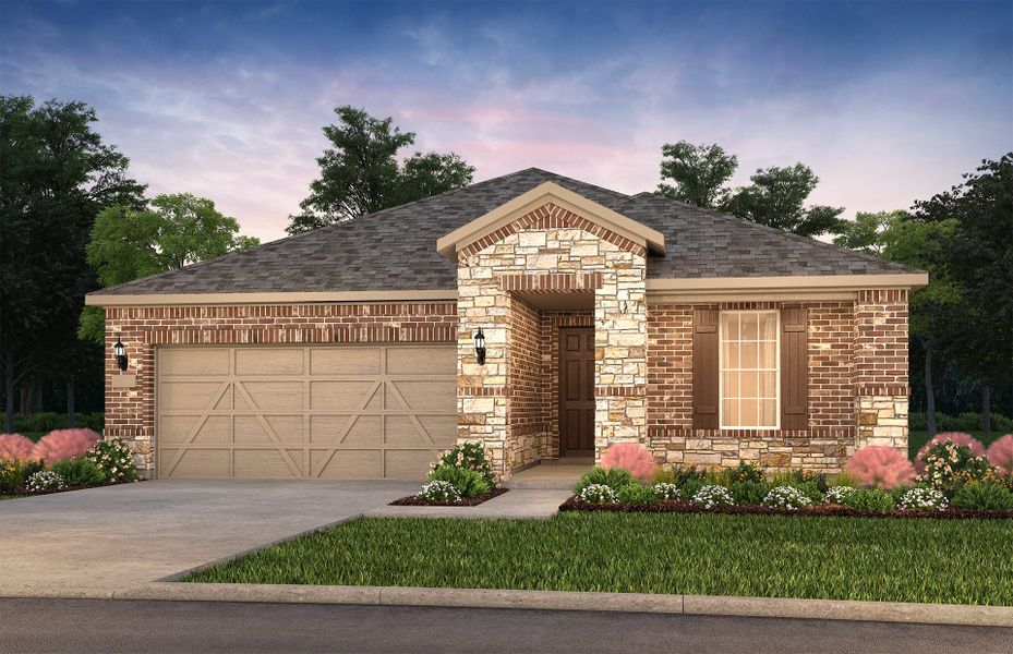 The Prosperity, a one-story home with 2-car garage