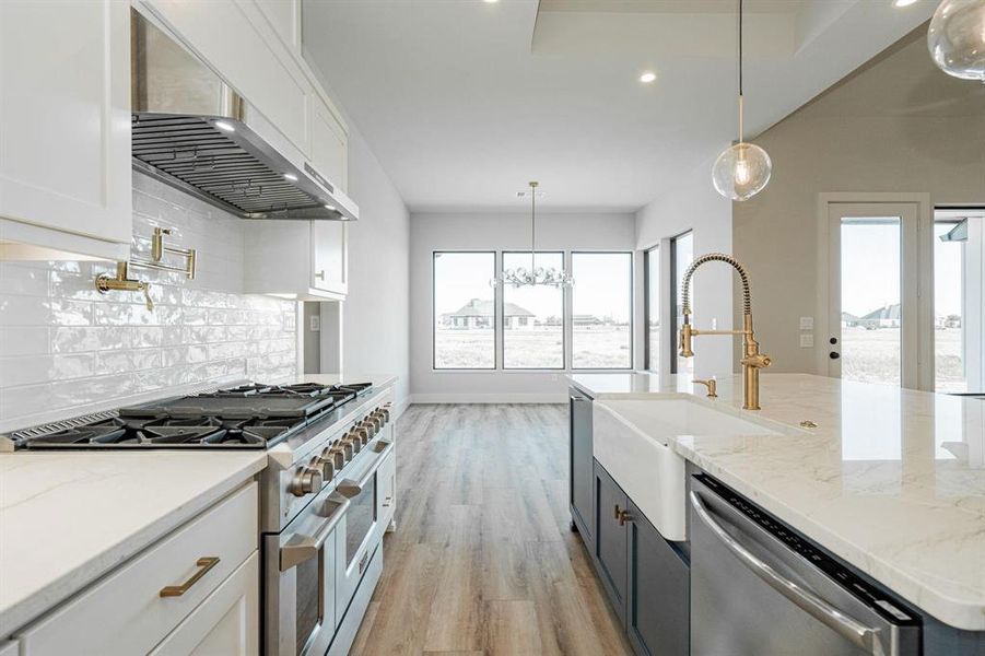 Example of builders Kitchen with stainless steel appliances