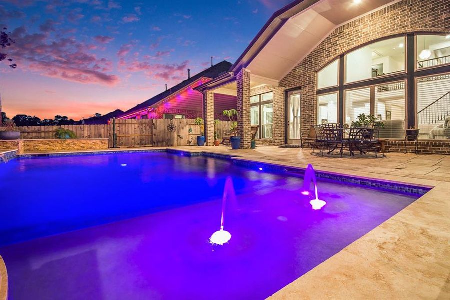 Custom heated pool and spa