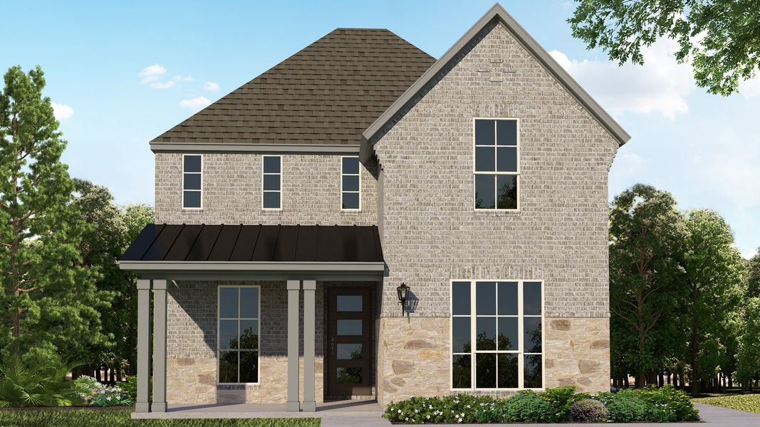 Plan 1404 Elevation B with Stone