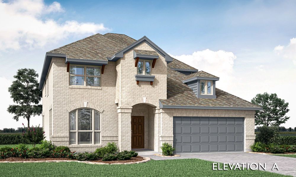 Elevation A. 3,261sf New Home in Fort Worth, TX