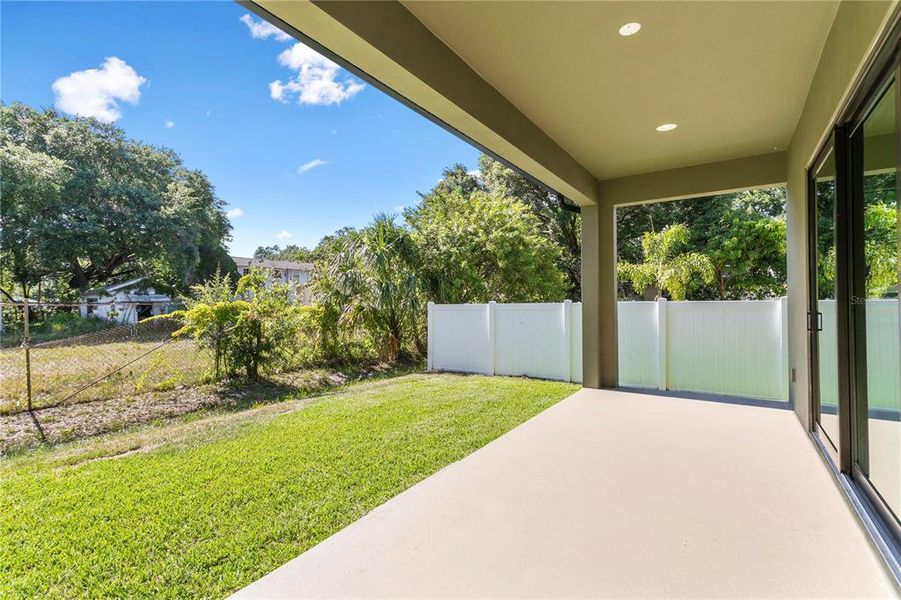 large covered back patio