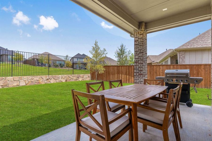 View of patio with grilling area