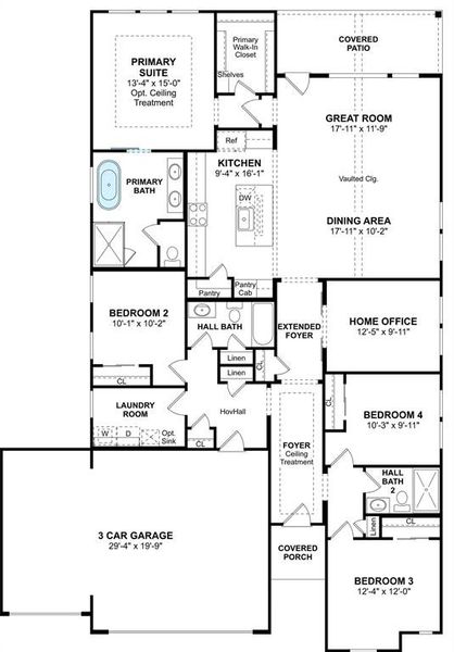 The Pasadena floor plan by K. Hovnanian Homes. 1st Floor shown. *Prices, plans, dimensions, features, specifications, materials, and availability of homes or communities are subject to change without notice or obligation.