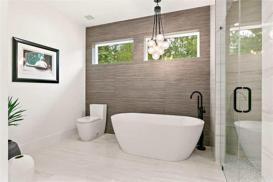 Or ending it relaxing in this soaking tub.